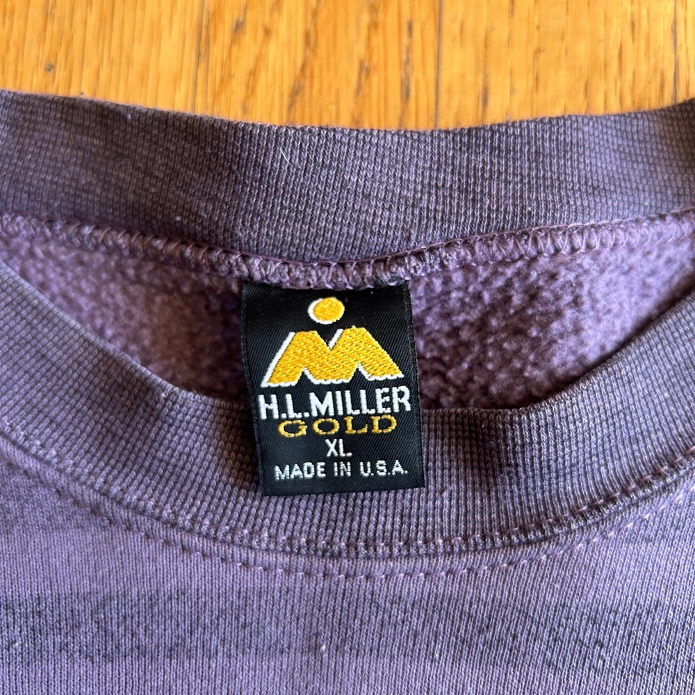 H.L Miller Gold Graphic Men's Sweater - Purple Size XL - Picture 5 of 9